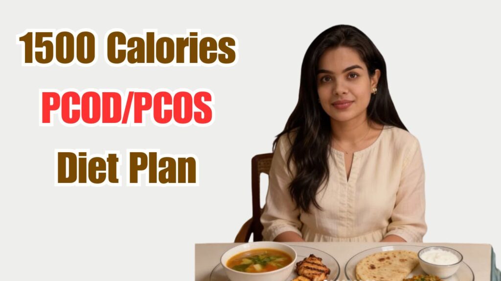 best PCOD/PCOS Diet Plan with a 1500-calorie daily meal routine to balance hormones, manage insulin resistance, and support healthy weight.